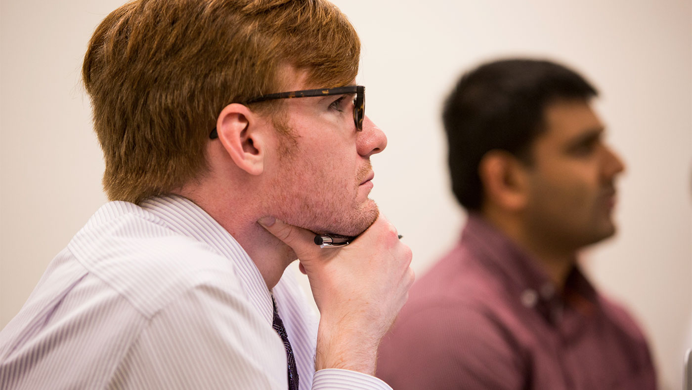 Graduate students listening