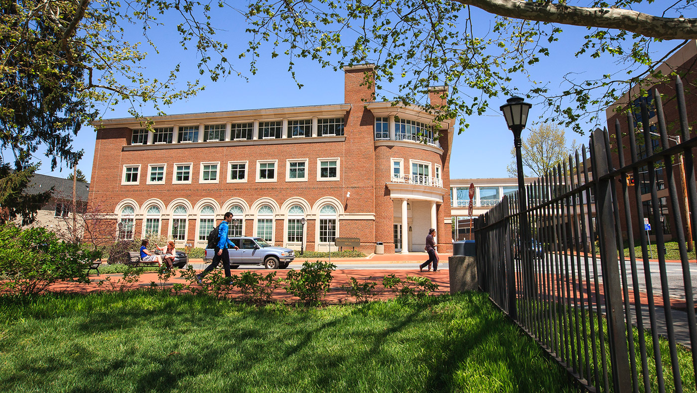 An exterior view of Alfred Lerner Hall