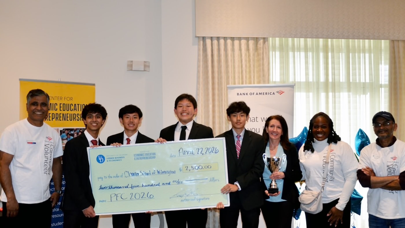 Wilmington Charter State Champs Photo of the winning Personal Finance Challenge team from Wilmington Charter.