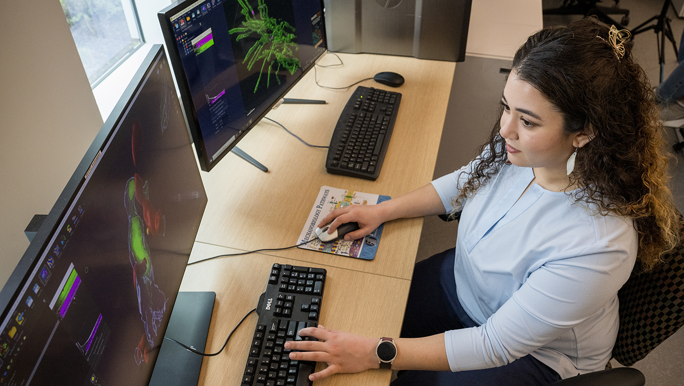 Lerner Grad student working on an AI project.