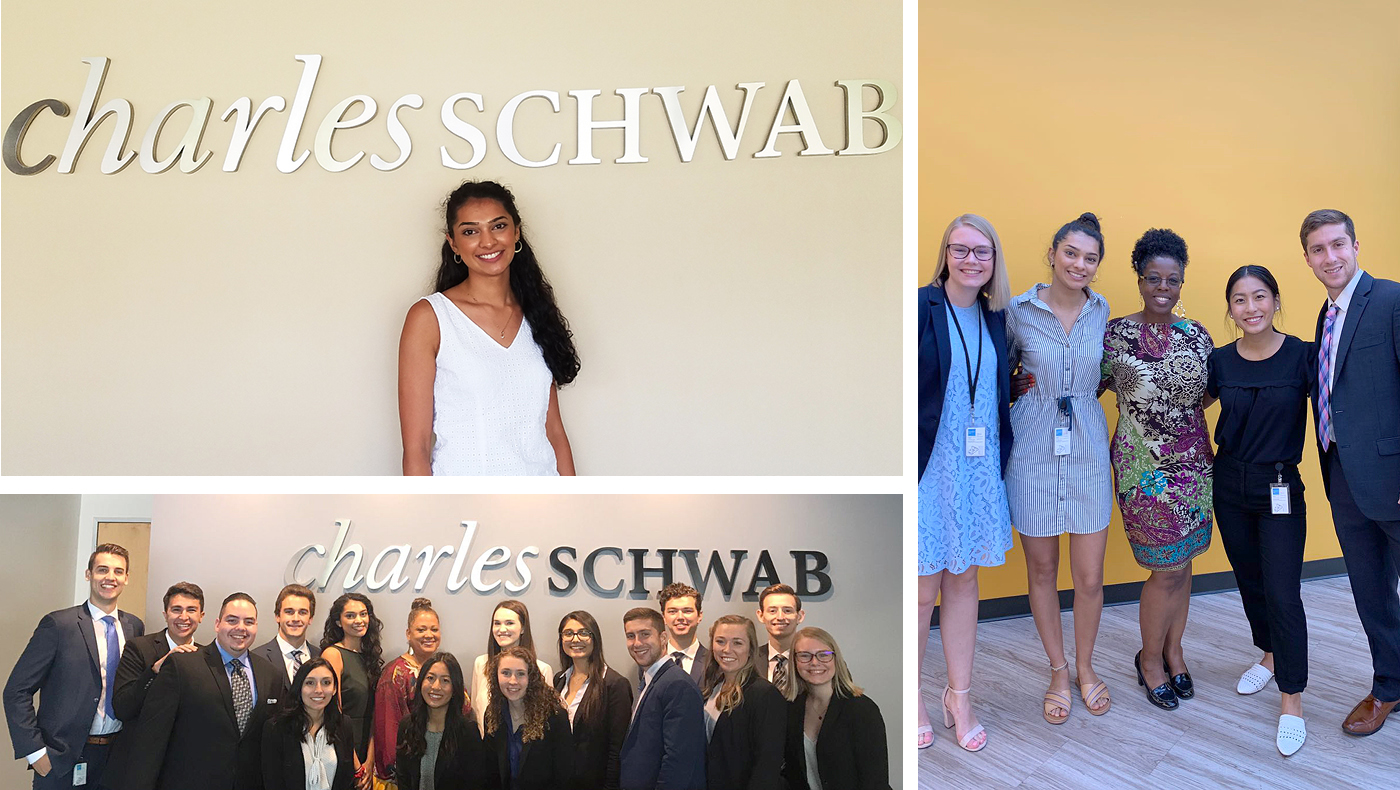 Photos of Shivani Modi during her internship at Charles Schwab