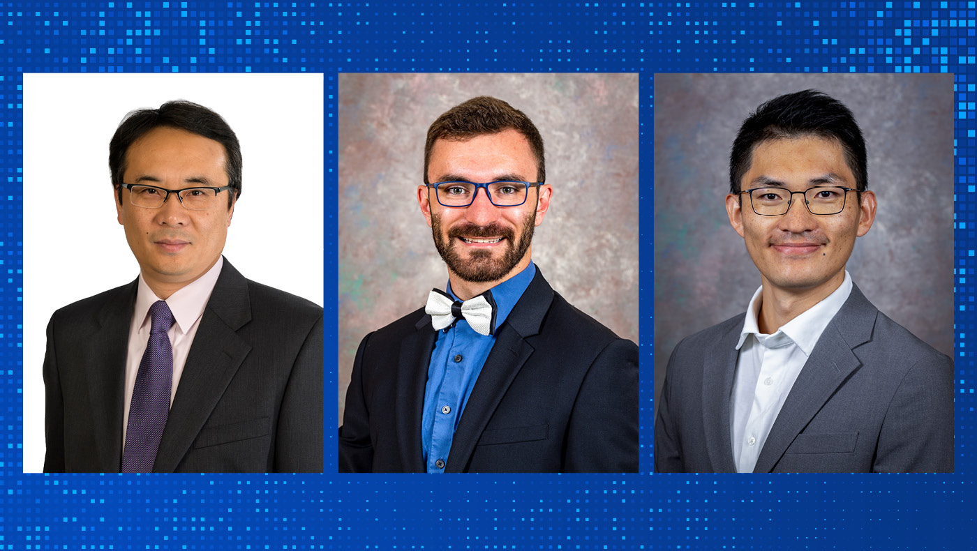 Lerner professors (l-r) Xiao Fang, Jared Sharpe and Yu Zhu.