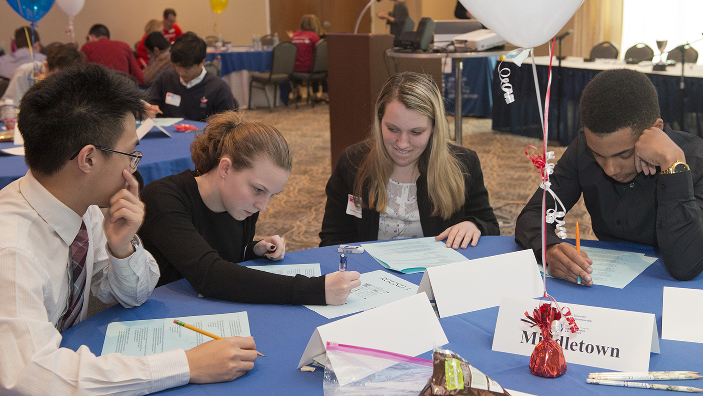 Students from Middletown High School compete in the Delaware Personal Finance Challenge.